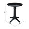 International Concepts Round 30 in Round Top Pedestal Table, 34.9 inH, Black, 30 W, 30 L, 35.9 in H, Wood, Black K46-30RT-27B-6B - alternate 2